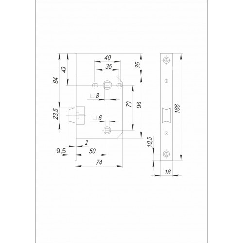 Межкомнатный механизм под фиксатор VЕTTORE WC 170 GP (Золото)