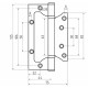 Петля накладная VЕTTORE FLUSH 125×75×2.5mm AB (Бронза) в Липецке