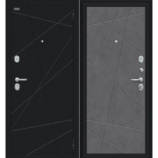 Металлическая входная дверь Граффити-5 Букле черное/Slate Art
