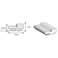 Коробка "Т" МДФ 2070*70*32 (у,п), цвет Grey Silk