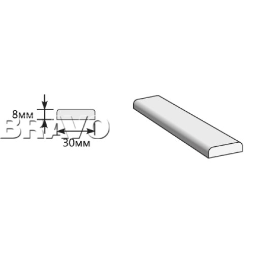 Притворная планка 2000*30*8 М, цвет Bianco Melinga
