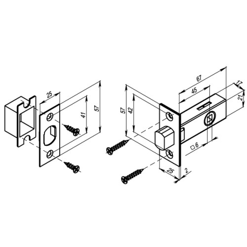 Задвижка врезная METDB-45 (DB-45) BL черный