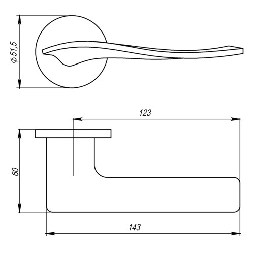 Ручка раздельная R.URS52.AQUA AC-9 медь