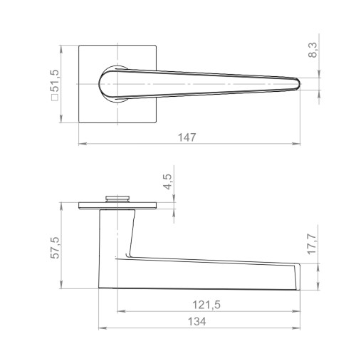 Ручка раздельная K.YM.GELATO AC-9 медь
