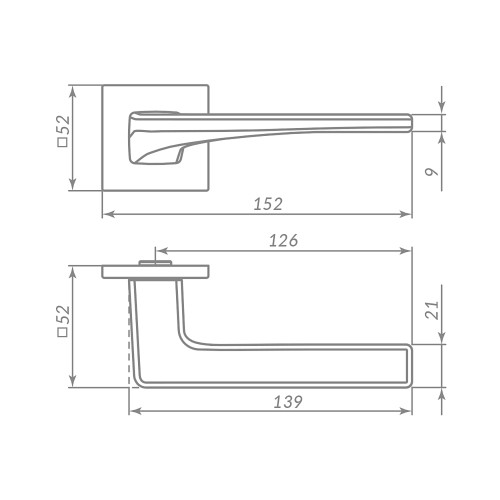 Ручка раздельная K.ARC.Q52.ELEN BL-24 черный