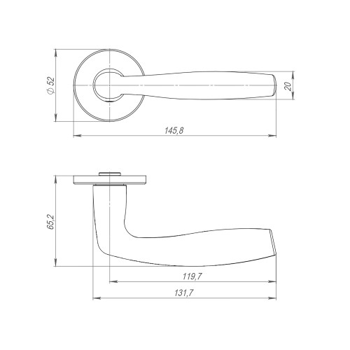 Ручка раздельная R.ARC.R52.FORTUNA SN-3 мат.никель