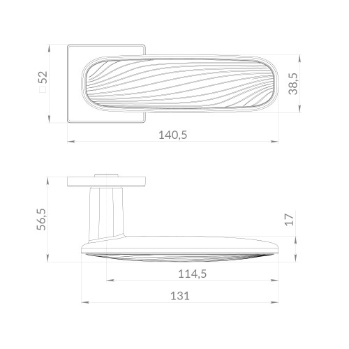 Ручка раздельная K.EST.Q52.SHADE SN/WH-3 матовый никель/белый