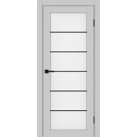 Турин 501АСС.2, цвет Пепельный молдинг алюм.чёрн стекло Мателюкс, размер 80*200 см.