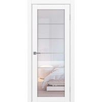 Турин 501АСС.2, цвет Белый снежный молдинг алюм.хром стекло Прозрачное, размер 80*200 см.