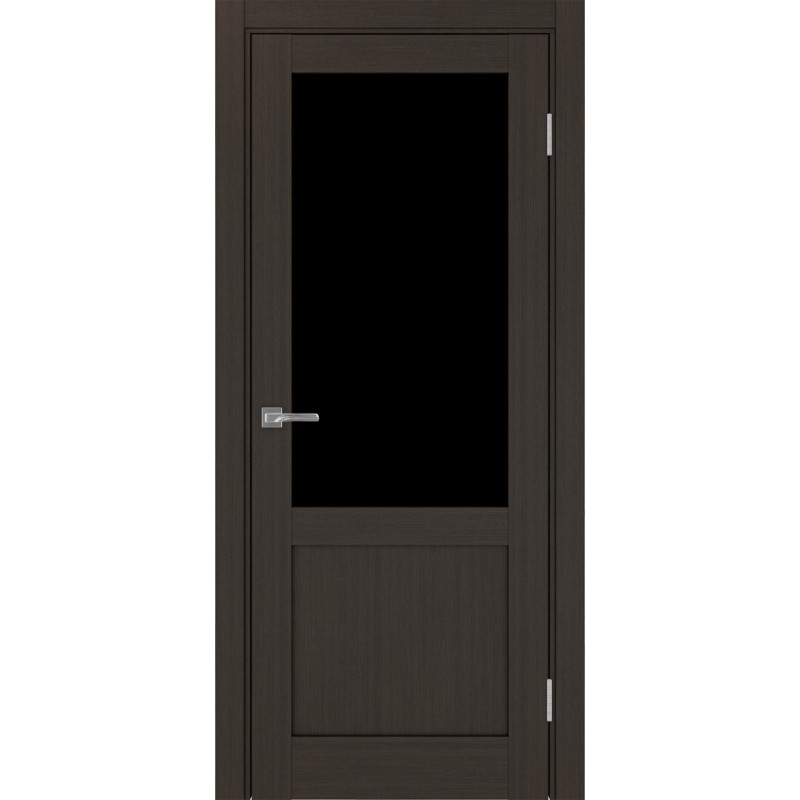 Межкомнатная дверь Турин 502.21, цвет венге FL, заполнение LACчерный, размер 200*80 см.