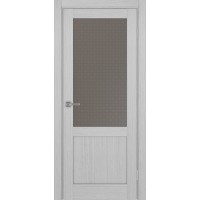 Турин 502.21, цвет Дуб Серый FL стекло Пунта бронзовое, размер 80*200 см.