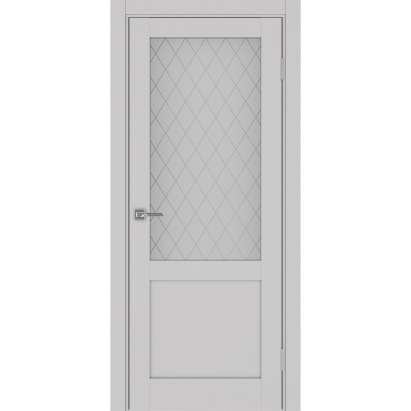 Межкомнатная дверь Турин 502.21, цвет пепельный, заполнение Кристалл бесцветное, размер 200*80 см.