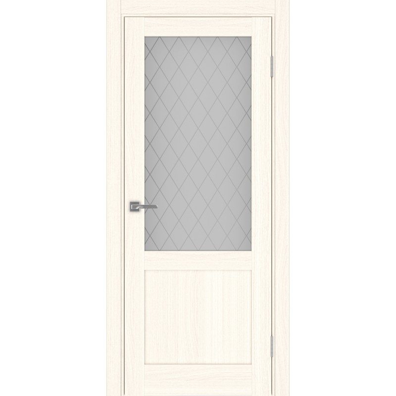 Межкомнатная дверь Турин 502.21, цвет ясень светлый, заполнение Кристалл бесцветное, размер 200*80 см.