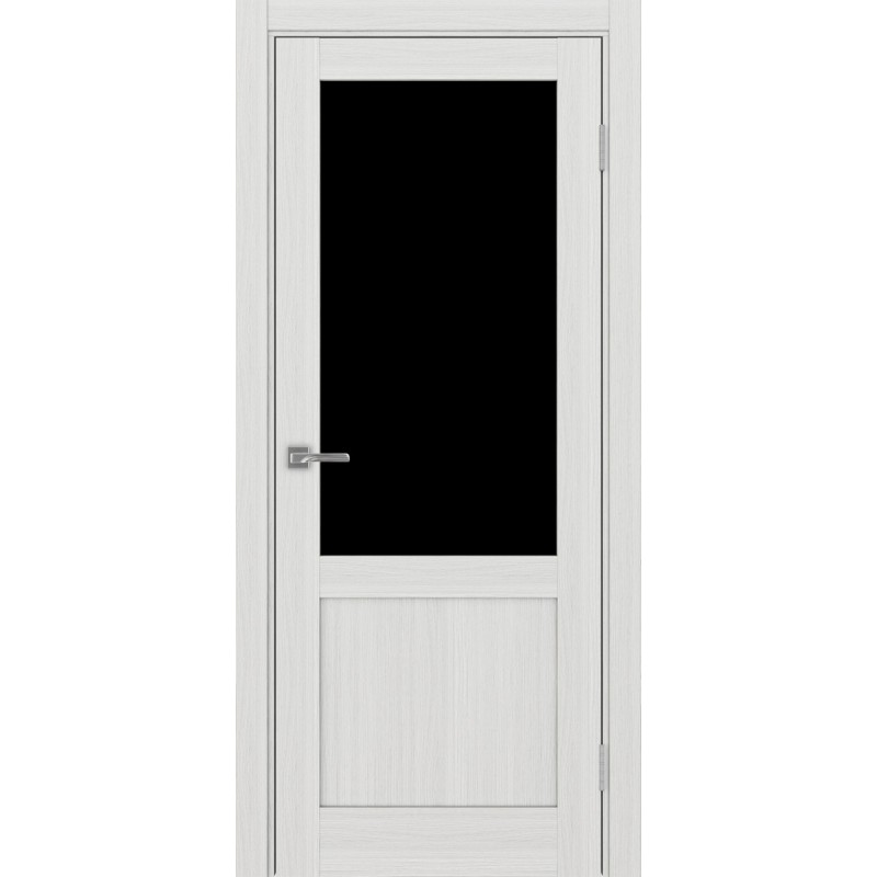 Межкомнатная дверь Турин 502.21, цвет ясень серебристый, заполнение LACчерный, размер 200*80 см.