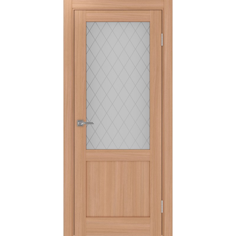 Межкомнатная дверь Турин 502.21, цвет ясень тёмный, заполнение Кристалл бесцветное, размер 200*80 см.