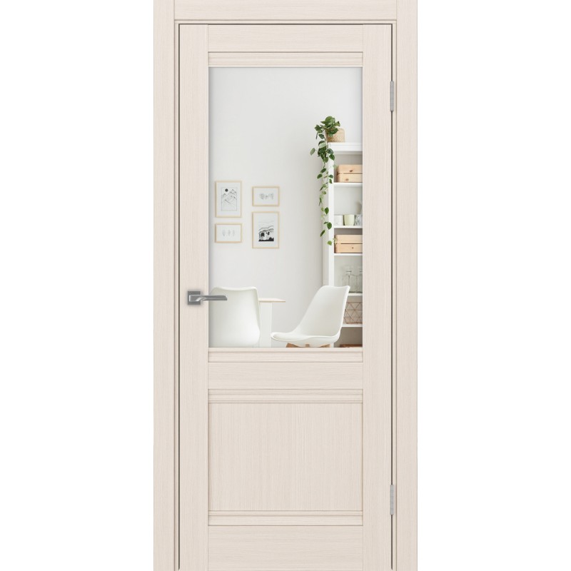 Межкомнатная дверь Турин 502U.21, цвет ясень перламутровый, заполнение Зеркало/Зеркало, размер 200*80 см.