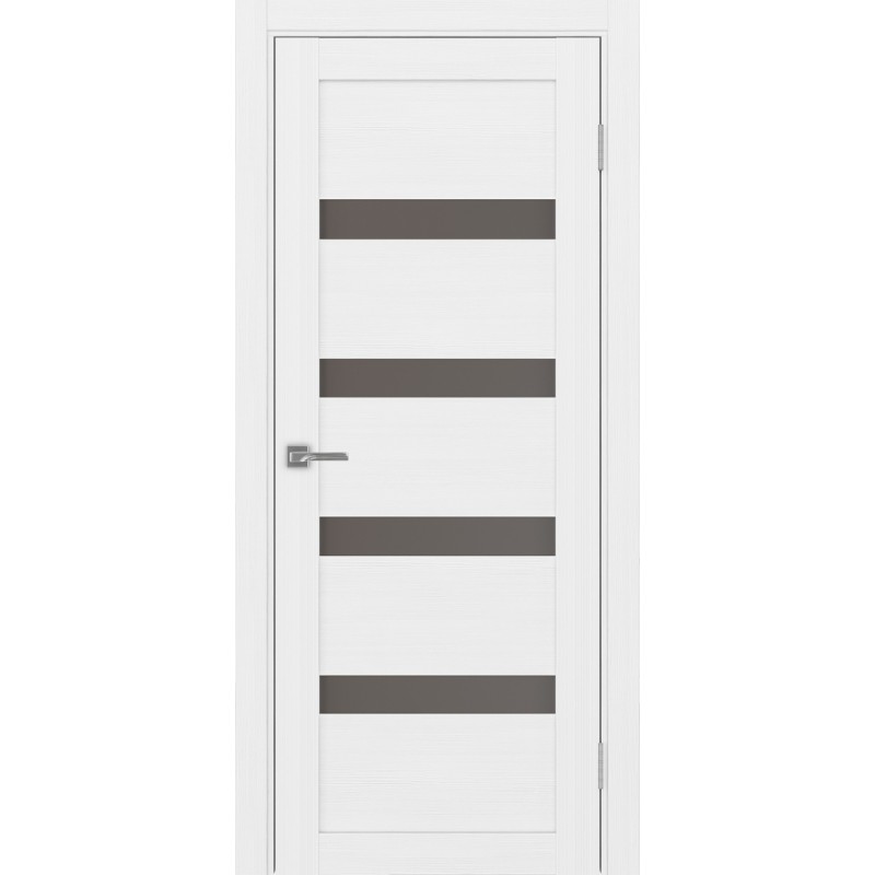 Межкомнатная дверь Турин 505.12, цвет белый лёд, заполнение Бронза матовое, размер 200*80 см.