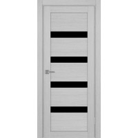 Турин 505.12, цвет Дуб Серый FL стекло LACчерный, размер 80*200 см.