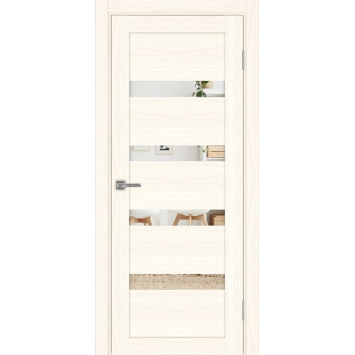 Турин 505.12, цвет ясень светлый, заполнение Зеркало, размер 200*80 см.