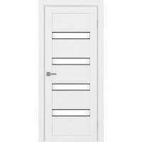 Турин 505АПС.12, цвет Белый лёд, молдинг алюм.чёрный, стекло LACбелый, размер 80*200 см.