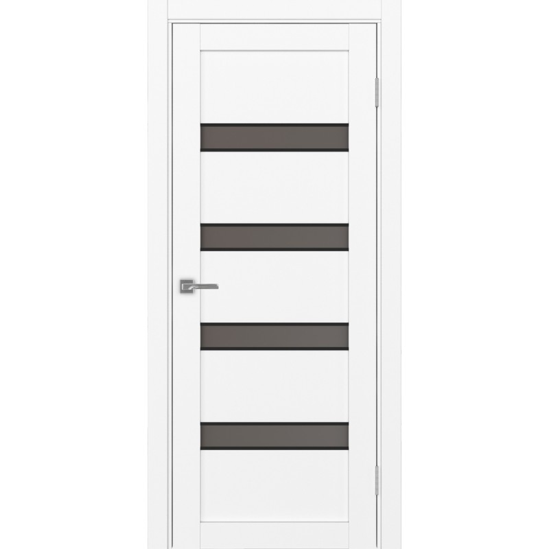 Межкомнатная дверь Турин 505.12 АПС молдинг SB, цвет белый снежный, заполнение Бронза матовое, размер 200*80 см.