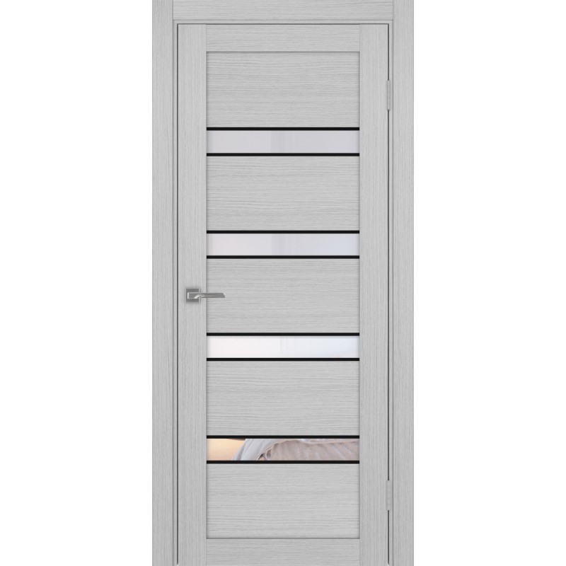 Межкомнатная дверь Турин 505.12 АПС молдинг SB, цвет дуб серый FL, заполнение Прозрачное, размер 200*80 см.