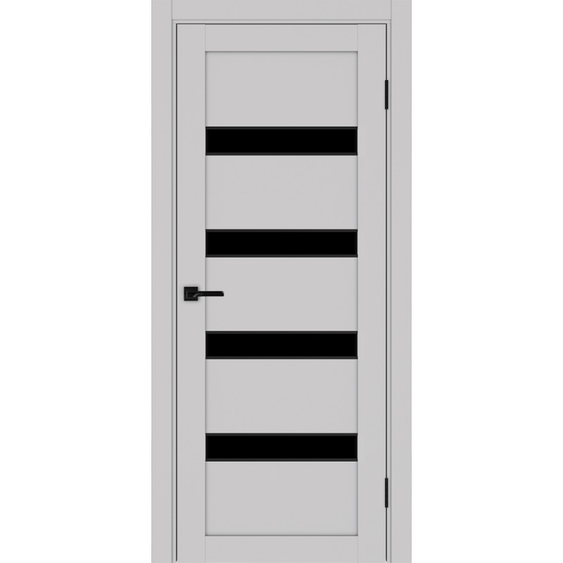 Межкомнатная дверь Турин 505.12 АПС молдинг SB, цвет пепельный, заполнение LACчерный, размер 200*80 см.