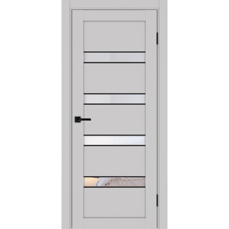 Межкомнатная дверь Турин 505.12 АПС молдинг SB, цвет пепельный, заполнение Прозрачное, размер 200*80 см.