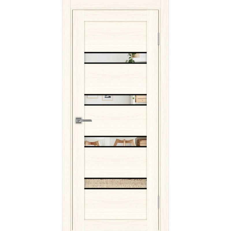 Межкомнатная дверь Турин 505.12 АПС молдинг SB, цвет ясень светлый, заполнение Зеркало, размер 200*80 см.