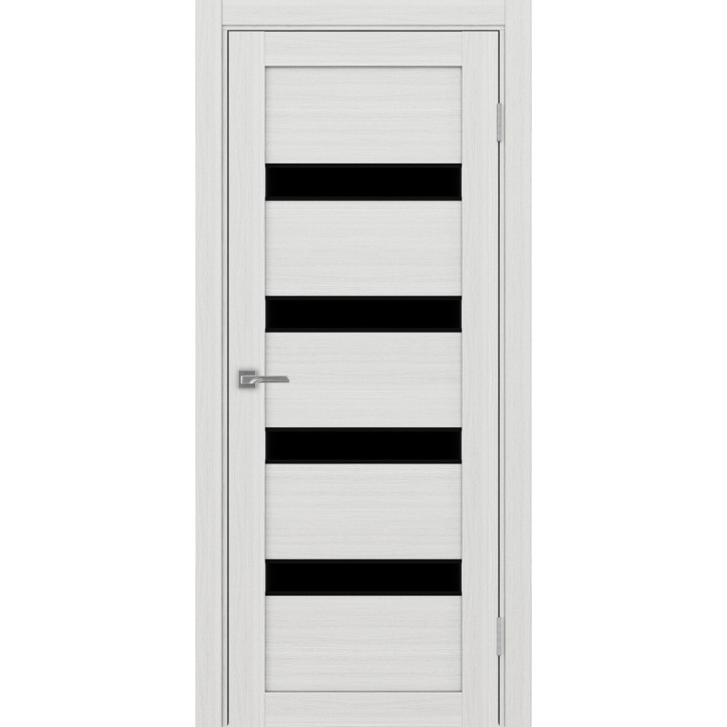 Межкомнатная дверь Турин 505.12 АПС молдинг SB, цвет ясень серебристый, заполнение LACчерный, размер 200*80 см.