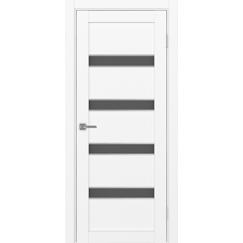 Межкомнатная дверь Турин 505.12 АПС молдинг SC, цвет белый снежный, заполнение Графит матовое, размер 200*80 см.