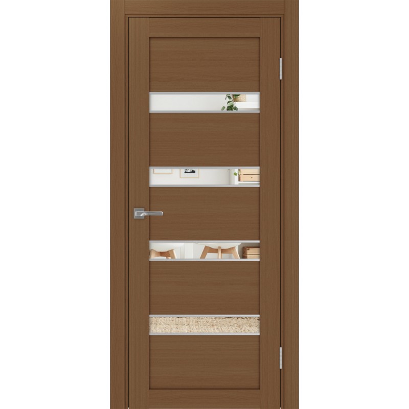 Межкомнатная дверь Турин 505.12 АПС молдинг SC, цвет орех NL, заполнение Зеркало, размер 200*80 см.