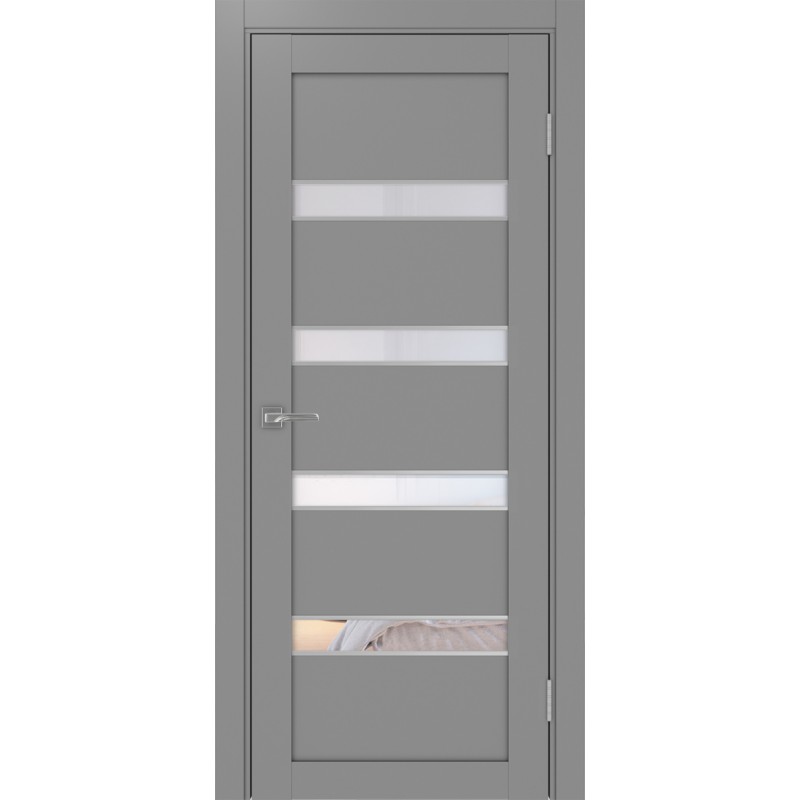 Межкомнатная дверь Турин 505.12 АПС молдинг SC, цвет серый, заполнение Прозрачное, размер 200*80 см.