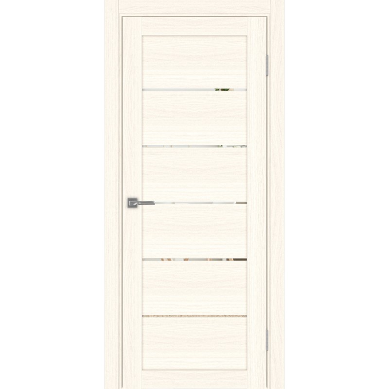 Межкомнатная дверь Турин 506.12, цвет ясень светлый, заполнение Зеркало, размер 200*80 см.