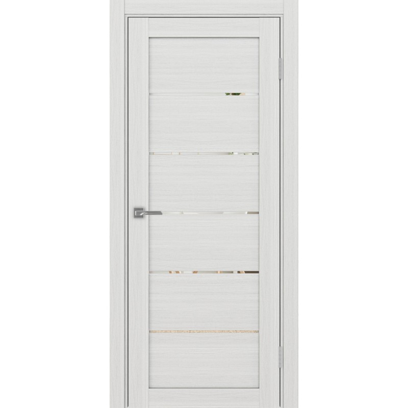 Межкомнатная дверь Турин 506.12, цвет ясень серебристый, заполнение Зеркало, размер 200*80 см.