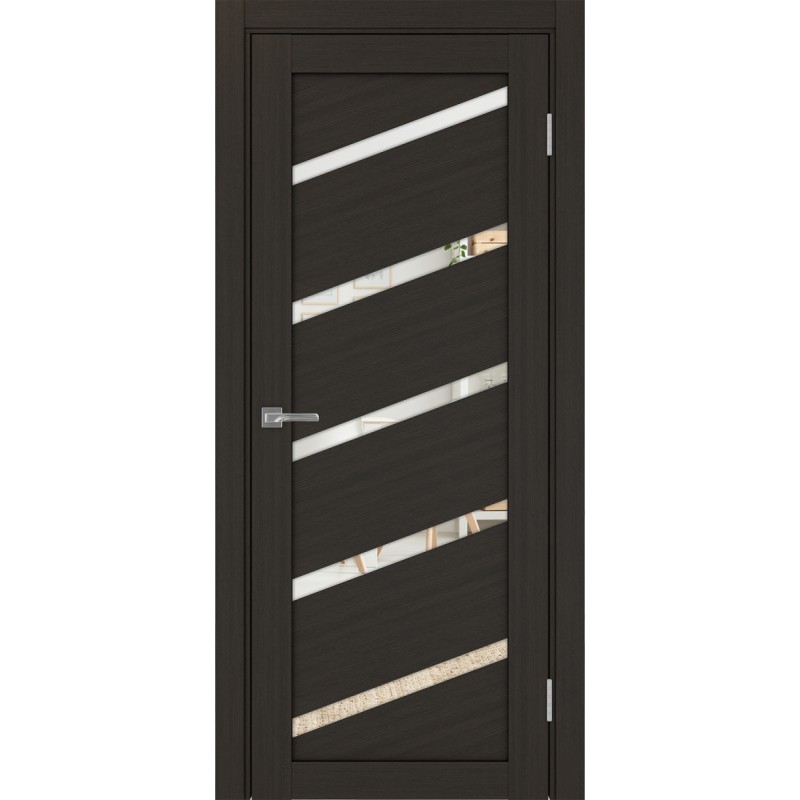 Межкомнатная дверь Турин 506У.112, цвет венге FL, заполнение Зеркало, размер 200*70 см.