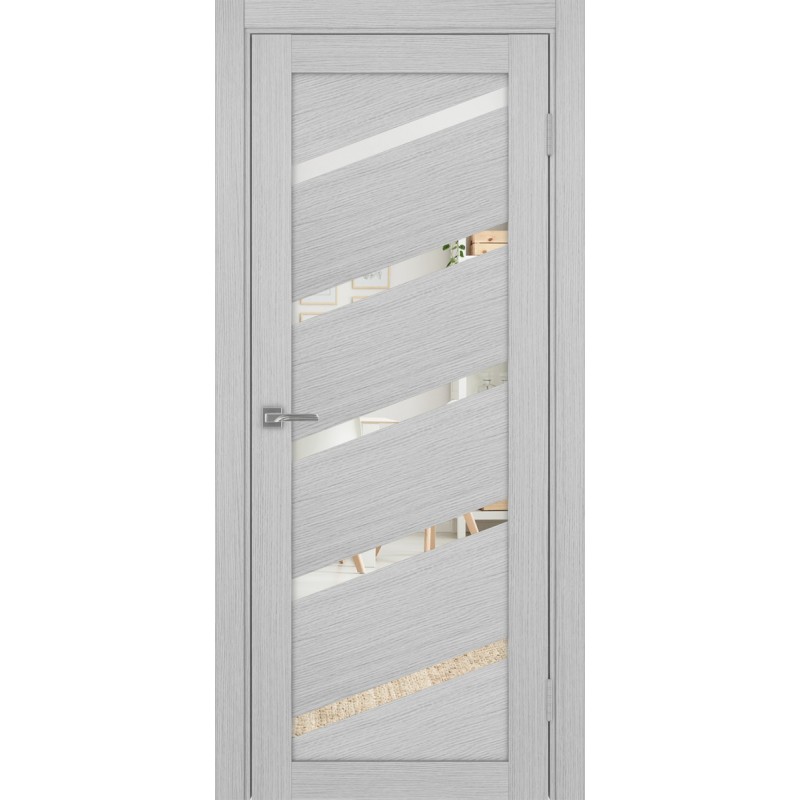 Межкомнатная дверь Турин 506У.112, цвет дуб серый FL, заполнение Зеркало, размер 200*90 см.