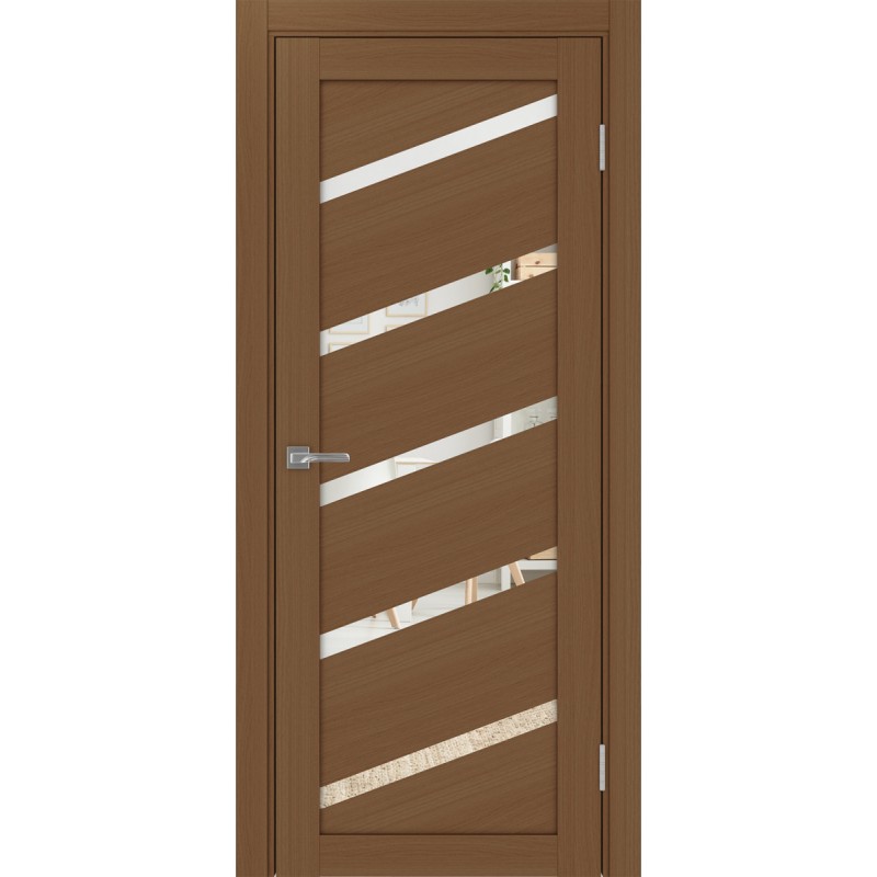 Межкомнатная дверь Турин 506У.112, цвет орех NL, заполнение Зеркало, размер 200*80 см.