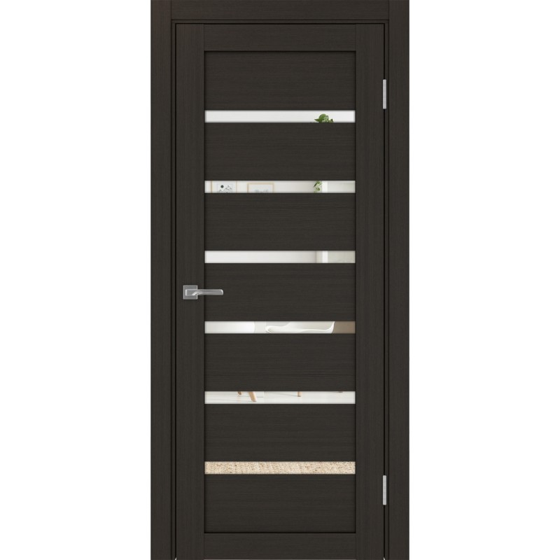 Межкомнатная дверь Турин 507.12, цвет венге FL, заполнение Зеркало, размер 200*80 см.