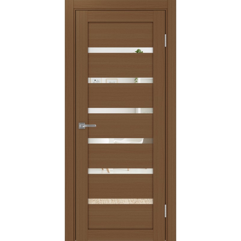 Межкомнатная дверь Турин 507.12, цвет орех NL, заполнение Зеркало, размер 200*80 см.