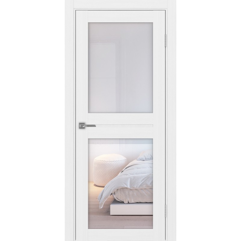 Межкомнатная дверь Турин 520.212, цвет белый лёд, заполнение Прозрачное, размер 200*80 см.