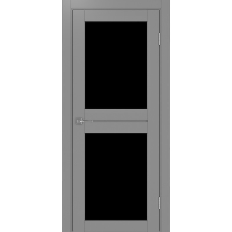Межкомнатная дверь Турин 520.212, цвет серый, заполнение LACчерный, размер 200*80 см.