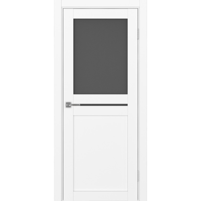 Межкомнатная дверь Турин 520.221, цвет белый снежный, заполнение Графит матовое, размер 200*80 см.
