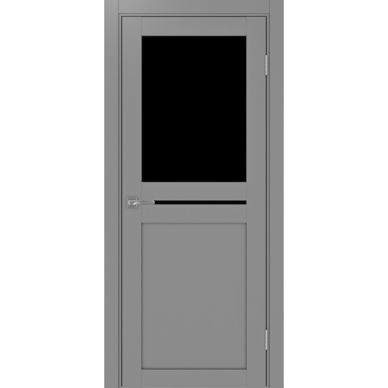 Межкомнатная дверь Турин 520.221, цвет серый, заполнение LACчерный, размер 200*80 см.