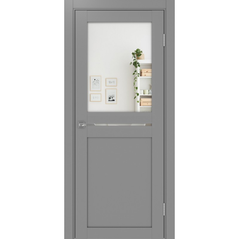 Межкомнатная дверь Турин 520.221, цвет серый, заполнение Зеркало/Зеркало, размер 200*80 см.