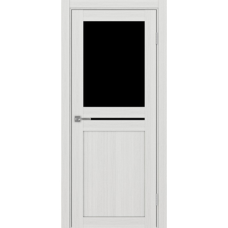 Межкомнатная дверь Турин 520.221, цвет ясень серебристый, заполнение LACчерный, размер 200*80 см.