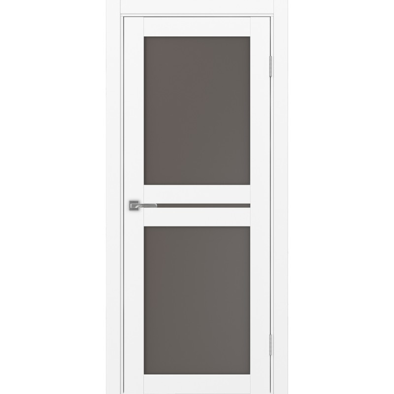 Межкомнатная дверь Турин 520.222, цвет белый снежный, заполнение Бронза матовое, размер 200*80 см.