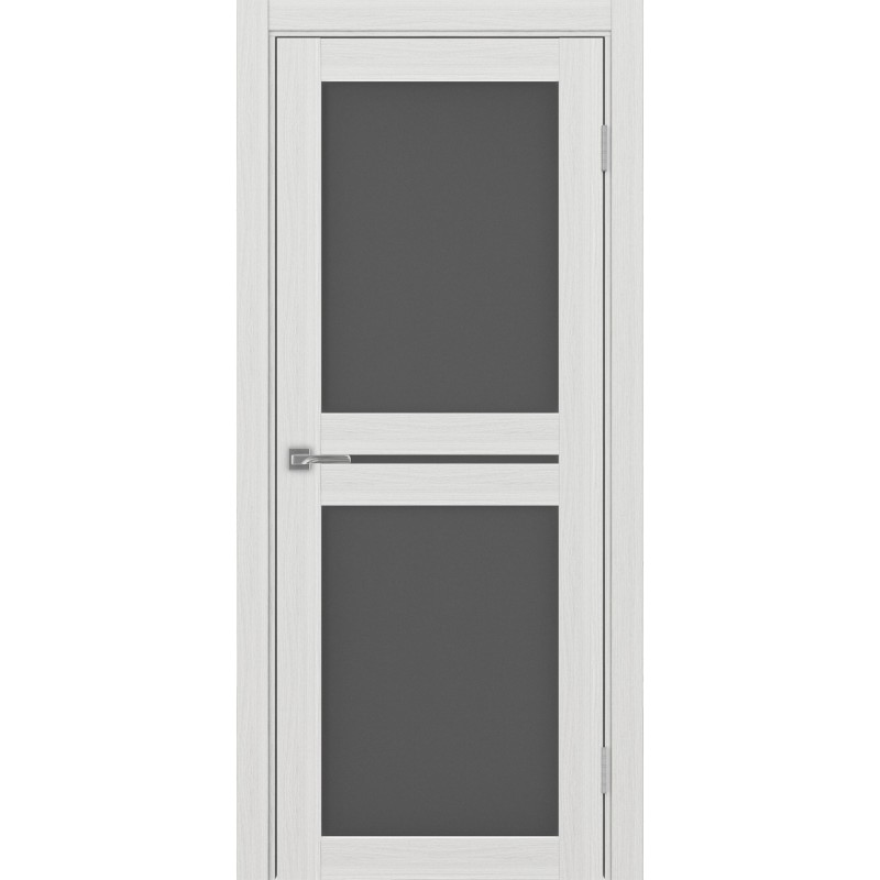 Межкомнатная дверь Турин 520.222, цвет ясень серебристый, заполнение Графит матовое, размер 200*80 см.