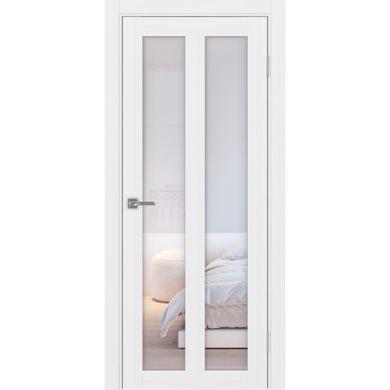 Межкомнатная дверь Турин 521.22, цвет белый лёд, заполнение Прозрачное, размер 200*80 см.