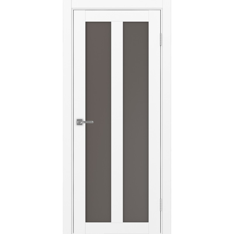 Межкомнатная дверь Турин 521.22, цвет белый снежный, заполнение Бронза матовое, размер 200*80 см.